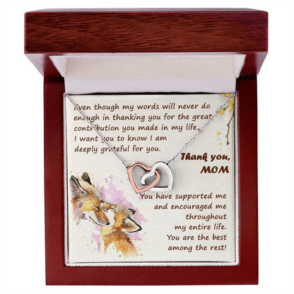 Thank You Mom Thanksgiving Gift Interlocking Hearts Interlocking Hearts Necklace
