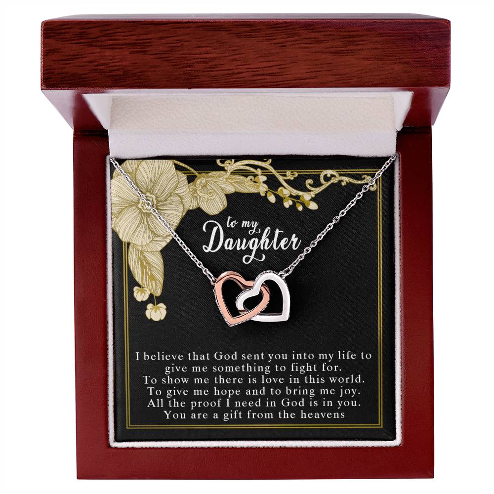 To My Daughter Interlocking Hearts Necklace