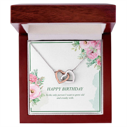 Happy Birthday Wife-Interlocking Heart Necklace Interlocking Hearts Necklace