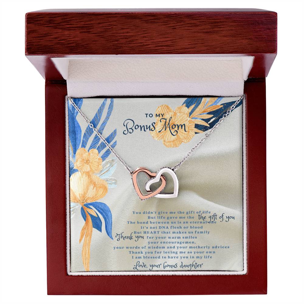 To Bonus Mom Interlock Heart Necklace Interlocking Hearts Necklace