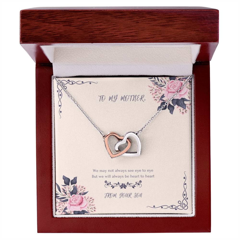 Heart To Heart Never-Ending Love Necklace From Son Interlocking Hearts Necklace