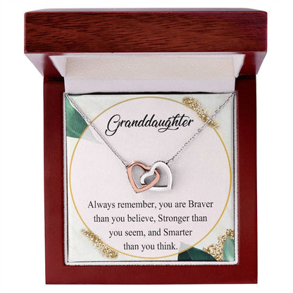 Granddaughter Necklace Personalized Granddaughter Necklace Giftinterlocking Hearts Necklace For Daughtergranddaughter'S Birthday Necklace