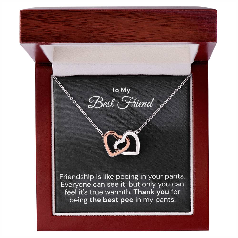 Funny Gift For Your Best Friend Interlocking Hearts Necklace