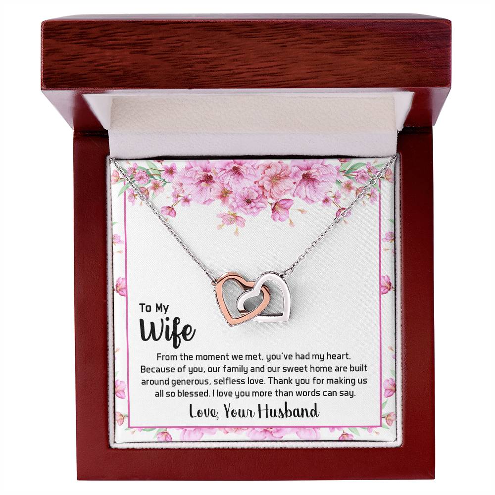 To My Wife - Interlocking Hearts Necklace