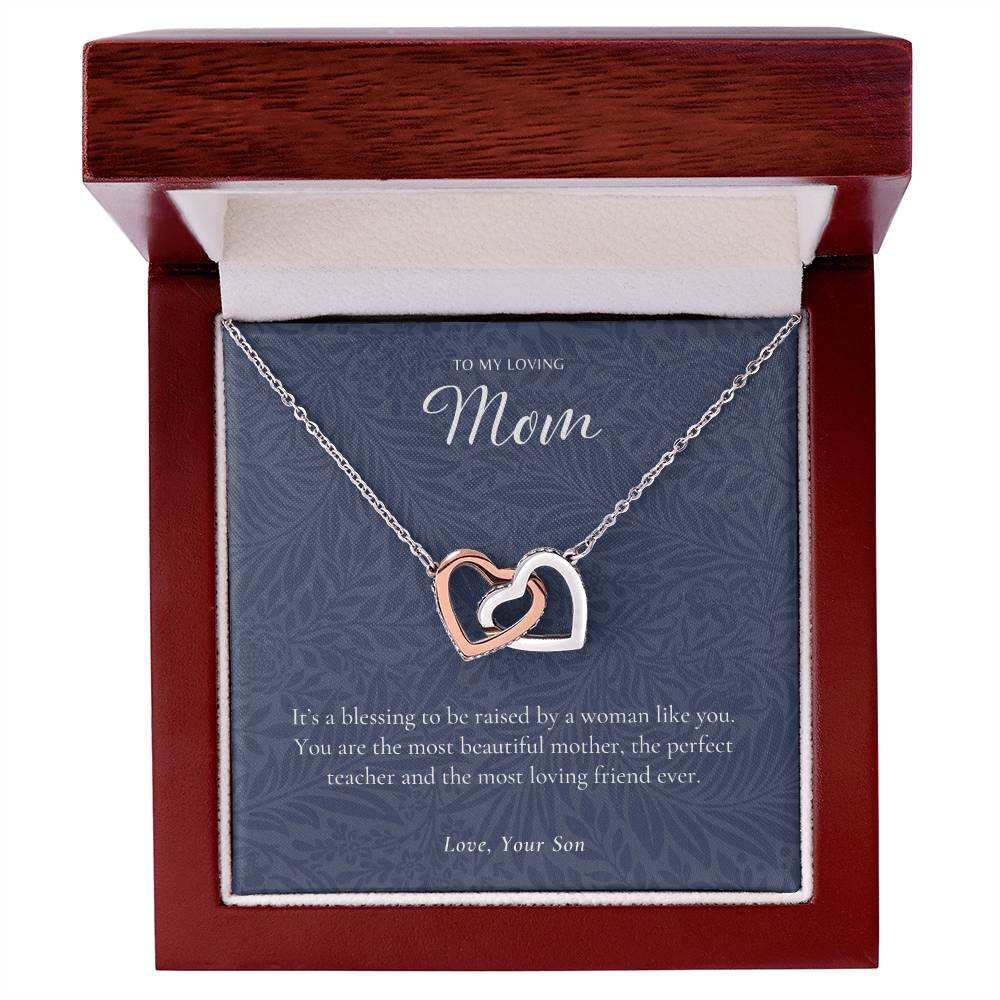 Gift For Mom From Son Mother Necklace From Son Mother'S Day Gift From Son Best Mom Gift Mother'S Birthday Gift Interlocking Hearts Necklace