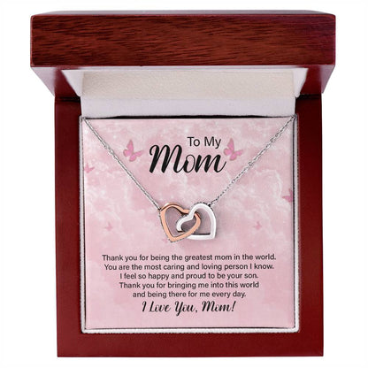 To My Boyfriend'S Mom Lovely Knot Necklace - Christmas Gift For Boyfriends Mom Pendant Necklace Mothers Day Gift For Boyfriends Interlocking Hearts Necklace