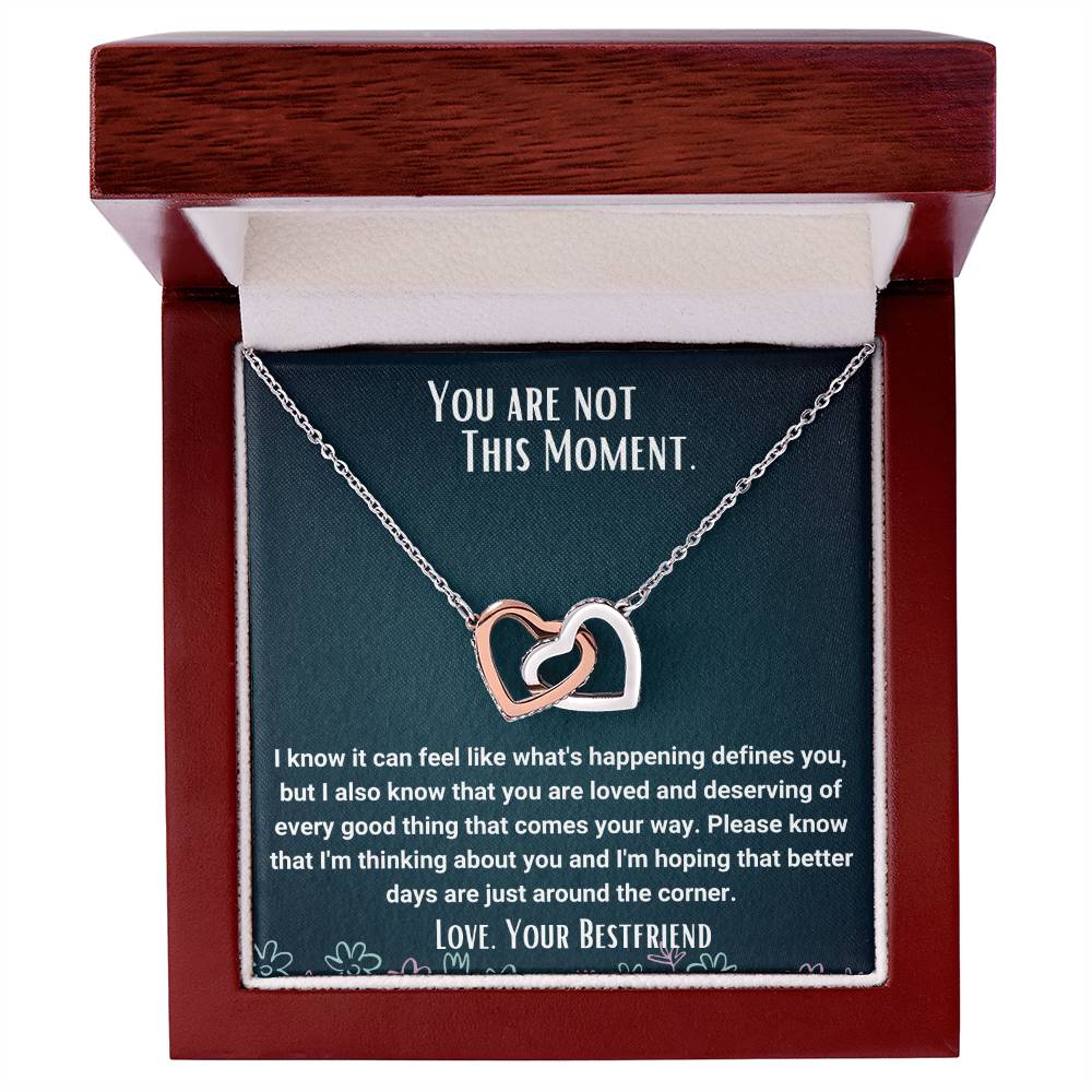 Interlocked Necklace Bestfriend Gift Encouragement Message Card Interlocking Hearts Necklace