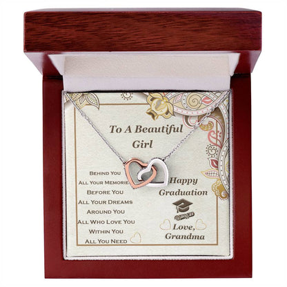 Interlocking Heart Necklace For Granddaughter Graduation Gift Interlocking Hearts Necklace