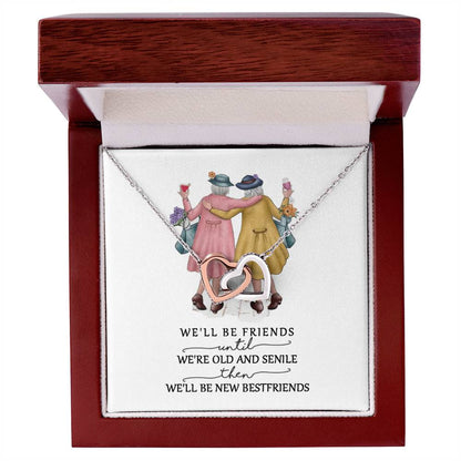 Friendship Interlocking Hearts Necklace - Friends Forever - F02
