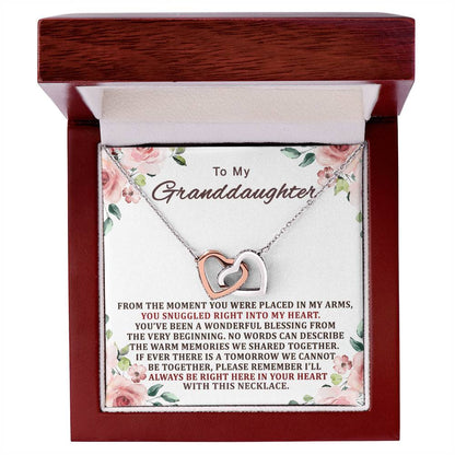 To My Granddaughter Interlocking Hearts Necklace