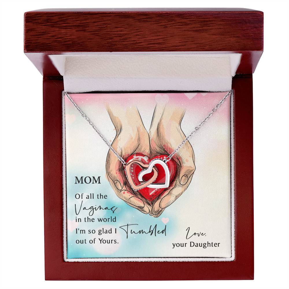 Mothers Day Gifts For Mom From Daughter Interlocking Hearts Necklace