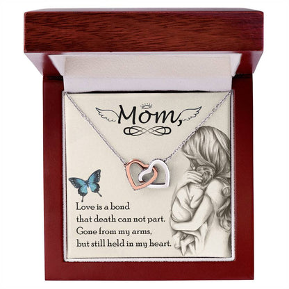 Mom Gone From My Arms - Interlocking Heart Necklace Interlocking Hearts Necklace