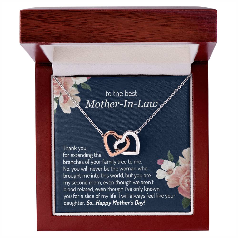 Mother’S Day ! For The Your Mother-In-Law Interlocking Hearts Necklace