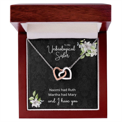 Unbiological Sister Necklace Naomi Had Ruth Twin Hearts Interlocking Hearts Necklace