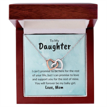 To My Daughter - Forever My Baby Girl Interlocking Hearts Necklace