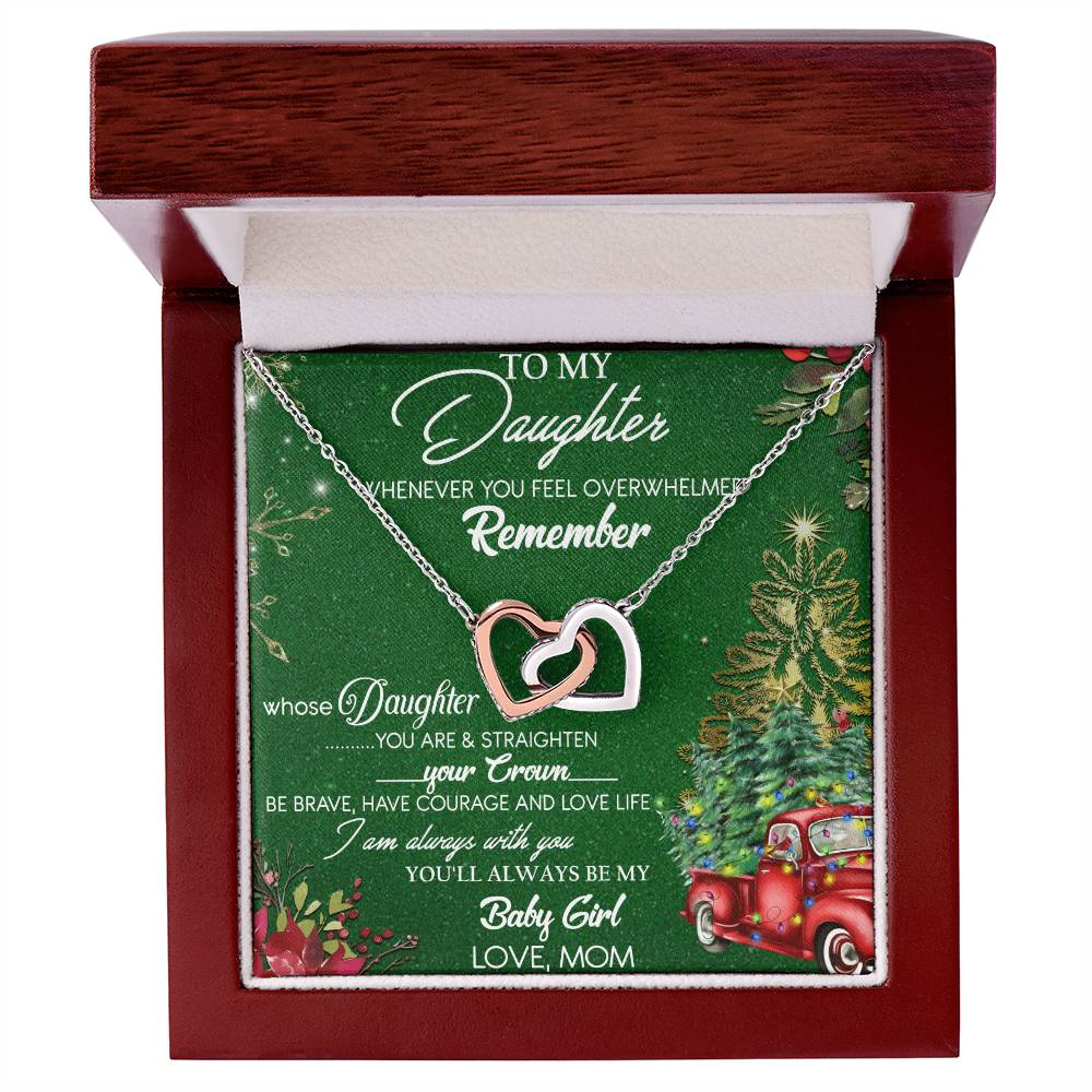 To My Daughter Interlocking Hearts Necklace Message Card