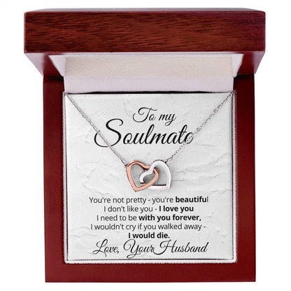 Linked Hearts Necklace Gift For Soulmate Interlocking Hearts Necklace