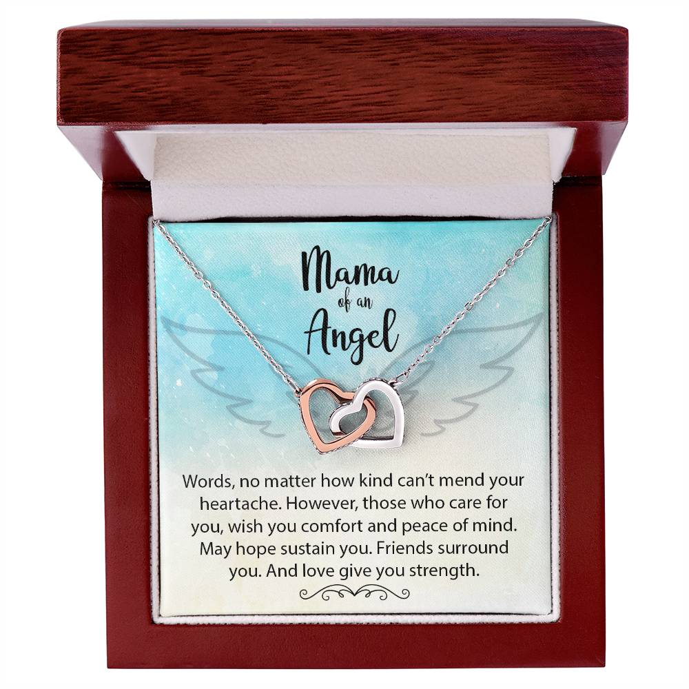 Mama Of An Angel Miscarriage Gift Pregnancy Loss Gift Interlocking Hearts Necklace