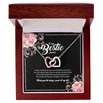 To My Bestie- Interlocking Hearts Necklace