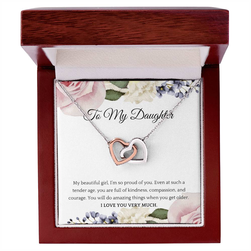 Interlocking Hearts Necklace For A Beautiful Daughter