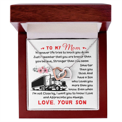 Trucker'S Mom - Interlocking Heart Necklace Interlocking Hearts Necklace