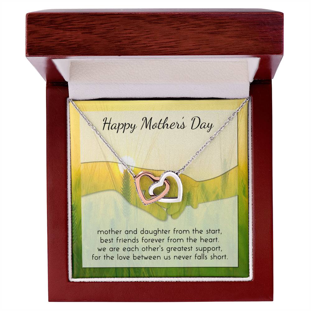 To My Mother - Interlocked Heart Mother Daughter Necklace - Gift For Mom From Daughter - Best Mother'S Day Present Birthday Gift Interlocking Hearts Necklace
