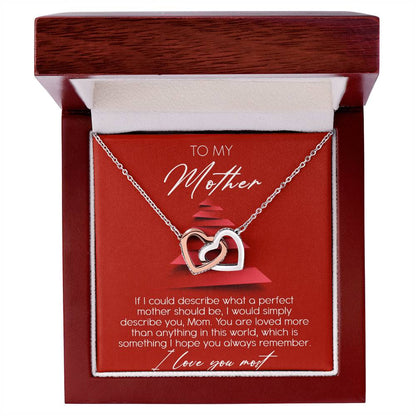 To My Mother Interlocking Hearts Necklace Message Card