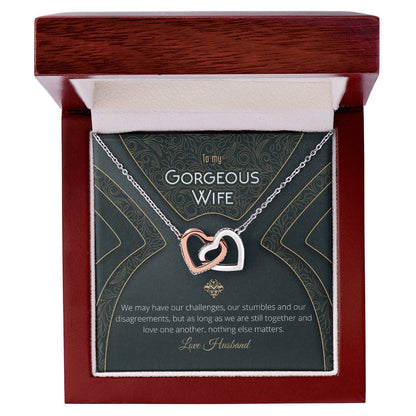 Unique & Romantic Husband To Wife Gift Necklace Interlocking Hearts Necklace