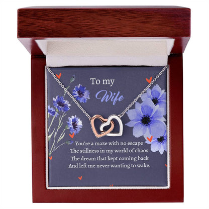 To My Wife - Escape World Dream - Necklace Interlocking Hearts Necklace