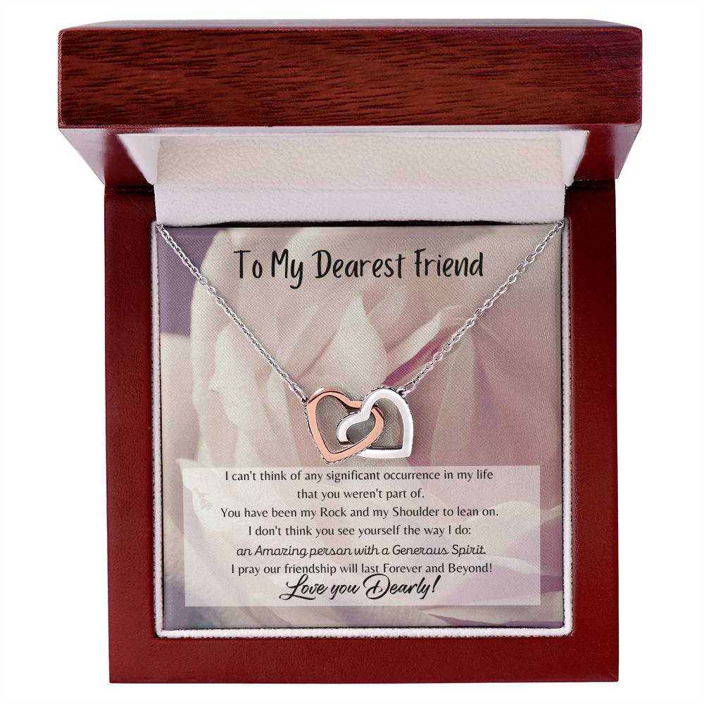 To My Dearest Friend Interlocking Hearts Necklace