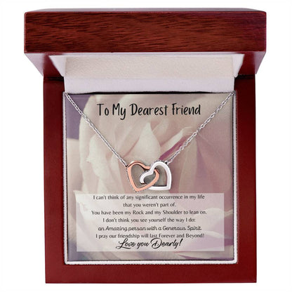 To My Dearest Friend Interlocking Hearts Necklace