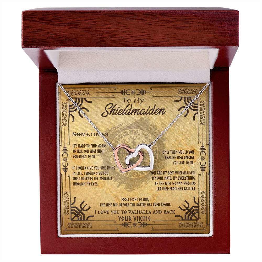 Interlocking Heart - I Love You To Valhalla And Back Interlocking Hearts Necklace