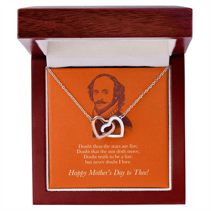 Happy Mother'S Day To Thee! Necklace - Avid Reader Gift Idea Interlocking Hearts Necklace