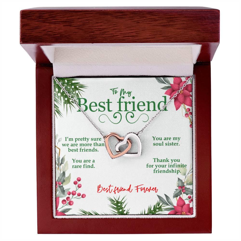 To My Best Friend Interlocking Hearts Necklace