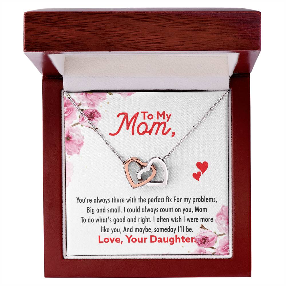 Gift For Mom - Interlocking Hearts Necklace