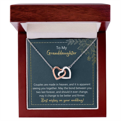 To My Granddaughter May The Bond Between You Two Last Forever Necklace Interlocking Hearts Necklace