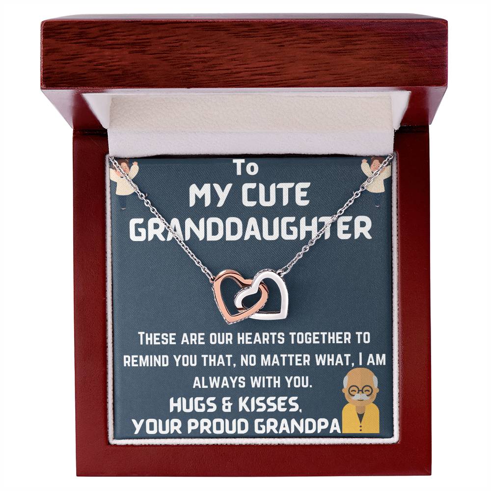 To My Granddaughter Interlocking Hearts Necklace