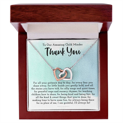 Thank You Gift For Child Minder Child Minder Appreciation Gift Child Minder Leaving Gift Childminder Christmas Gift Child Minder Necklace Interlocking Hearts Necklace