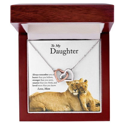 To My Daughter - Always Remember - Interlocking Hearts Necklace
