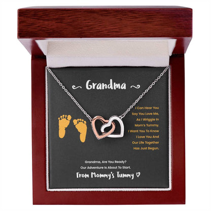 Grandma I Can Hear You Say You Love Me - Yellow Version Interlocking Hearts Necklace