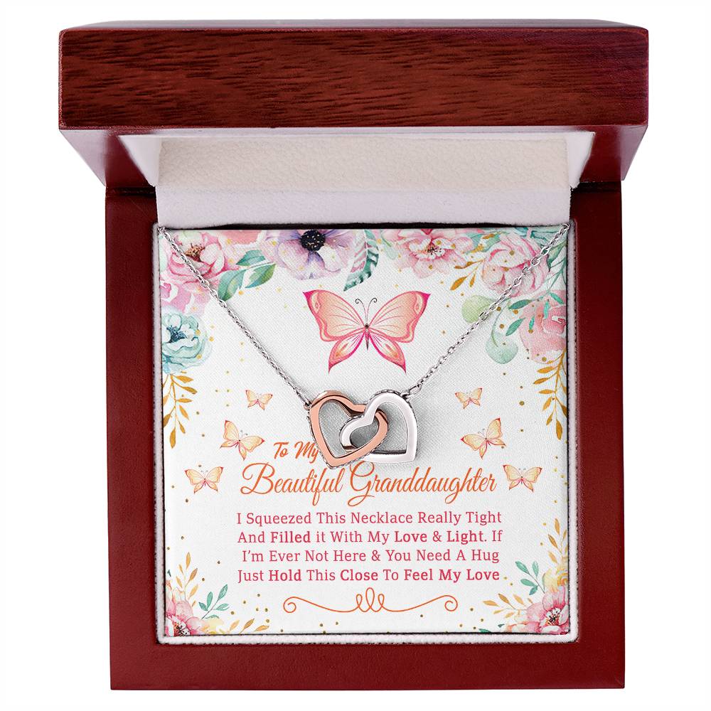 Feel My Love - Best Gift For Granddaughter Interlocking Hearts Necklace