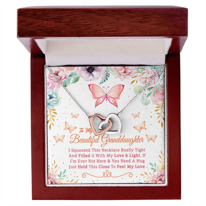 Feel My Love - Best Gift For Granddaughter Interlocking Hearts Necklace