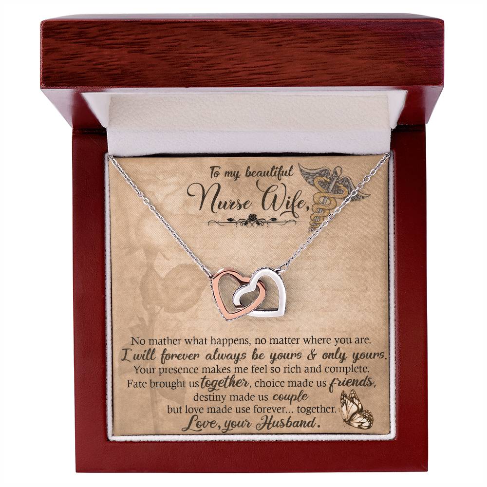 Nurse Wife Interlocking Hearts Necklace