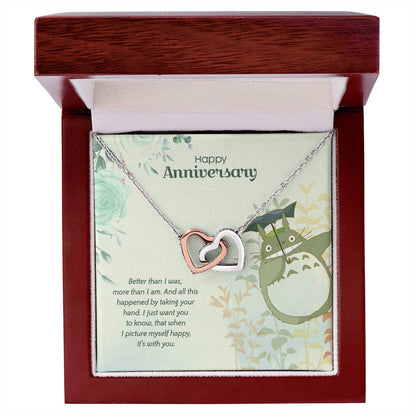Totoro Anniversary Edition Lucky To Have You - Interlocking Hearts Necklace