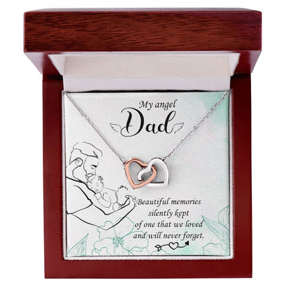 My Angel Dad Necklace Interlocking Hearts Necklace