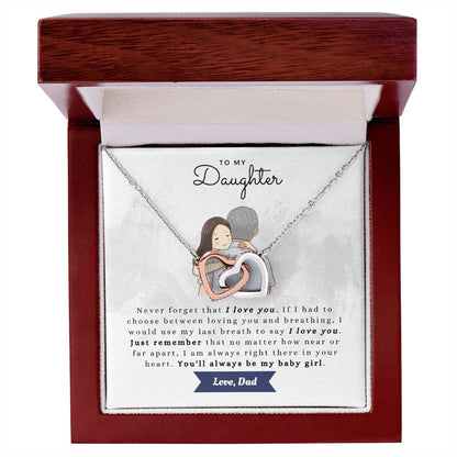 To My Daughter Never Forget Necklace Gift Set Interlocking Hearts Necklace