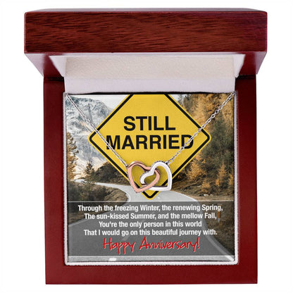 Still Married Anniversary Necklace Interlocking Hearts Necklace