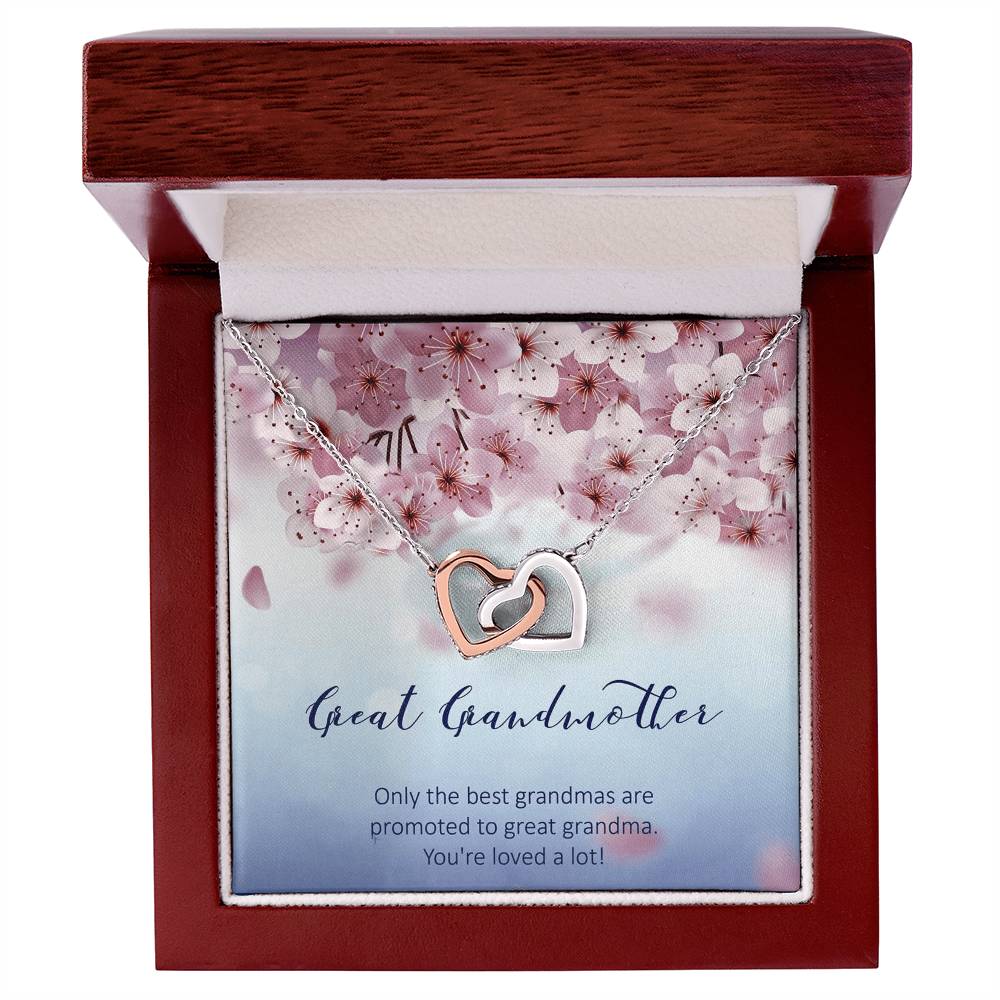 Great Grandmother - Only The Best Grandmas Are Promoted To Great Grandmas - Interlocking Heart Necklace Interlocking Hearts Necklace