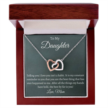 To My Daughter - Telling You I Love You - Necklace Interlocking Hearts Necklace