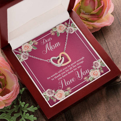 Mother'S Day Collection - Gorgeous Shiny Necklace With A Heart-Felt Message Interlocking Hearts Necklace